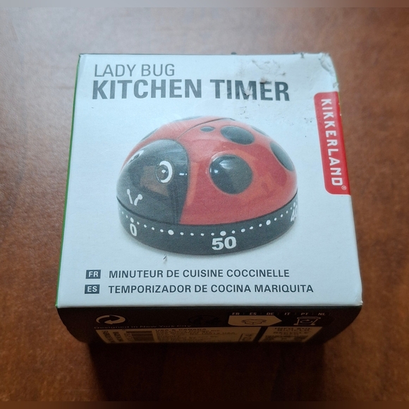 Kikkerland Mechanical Kitchen Timer Ladybug Red 60 Minute KT21-A - Picture 2 of 8